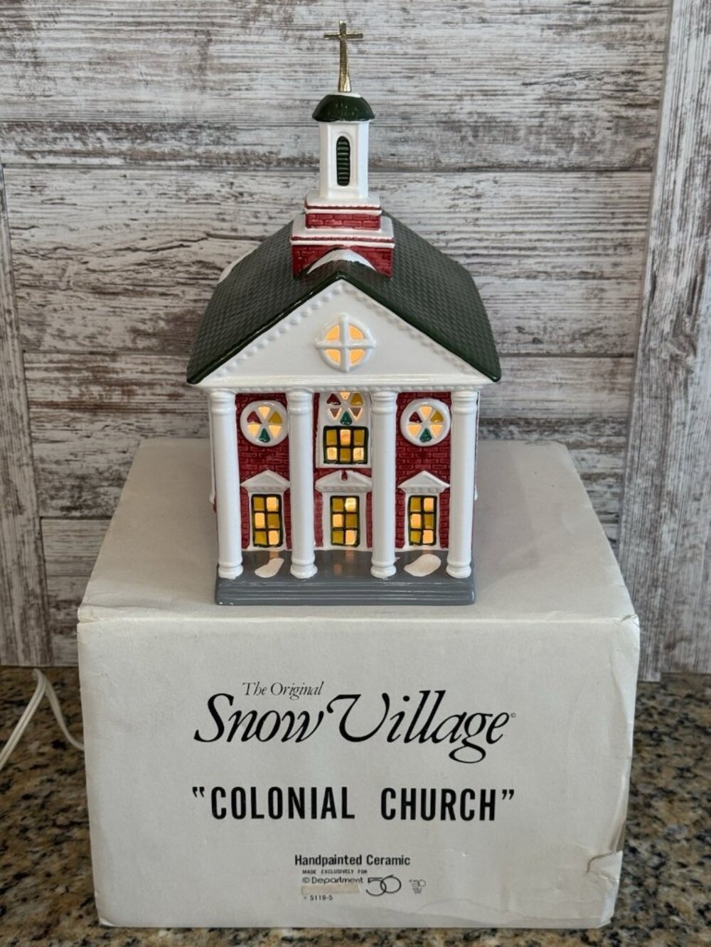 Dept 56 The Original Snow Village Colonial Church 5119-5 Vintage 1989